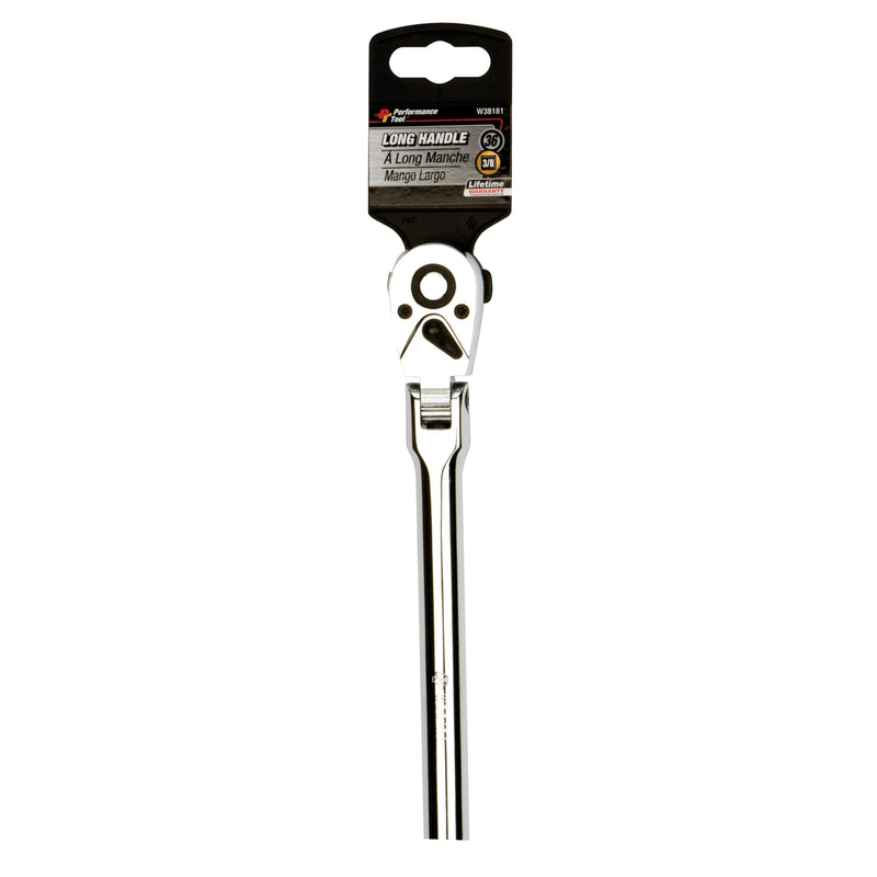  [AUSTRALIA] - Performance Tool W38181 3/8-Inch Drive Flex Head Long Ratchet, 1-Pack 3/8'' Drive Flex Head Long Ratchet