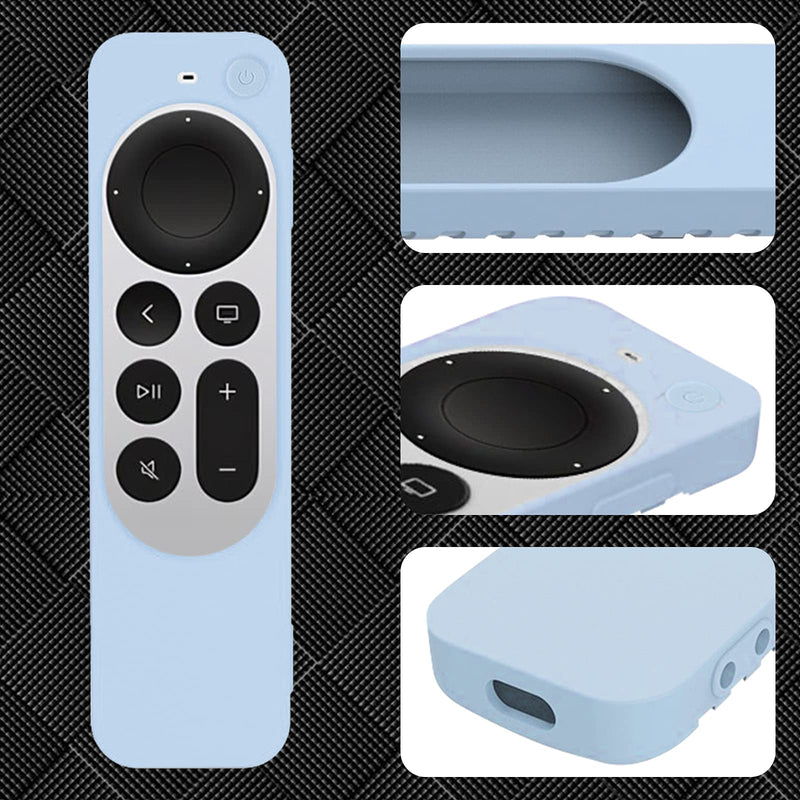 (1 Set) Seltureone Compatible for 2021 Apple TV 4K Cover with Siri Remote Cover, Silicone Protective Case Sleeves for 2021 TV HD /Siri Remote (2nd Generation), Shock Absorption Washable, Blue - LeoForward Australia
