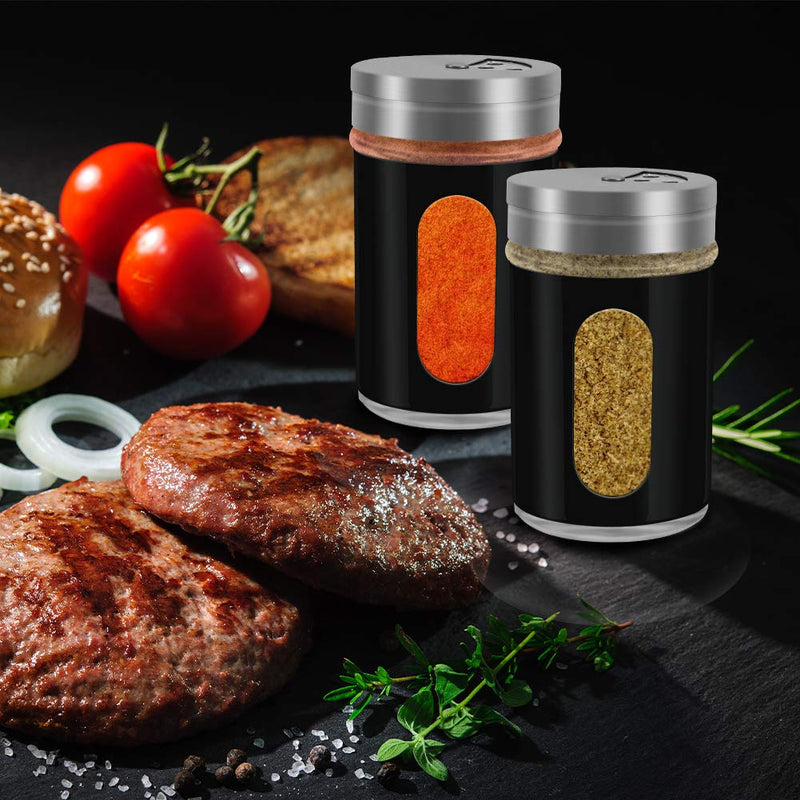  [AUSTRALIA] - Accmor Stainless Steel Powder Shakers, Spice Dispenser with Rotatable Lid, Kitchen Container for Salt/Sugar/Spice/Cinnamon/Pepper Black