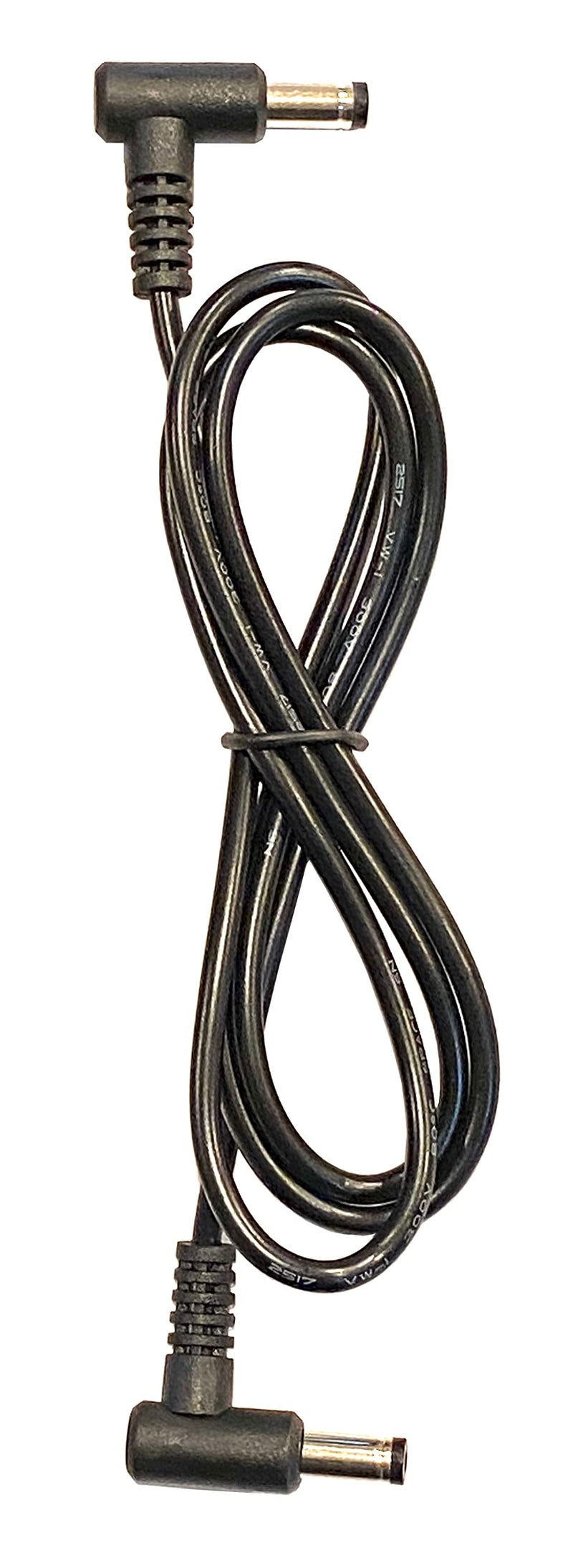  [AUSTRALIA] - 5 Pack of 3 Foot Right Angle DC Power 5.5mm x 2.1mm Patch Cables Wire Male to Male