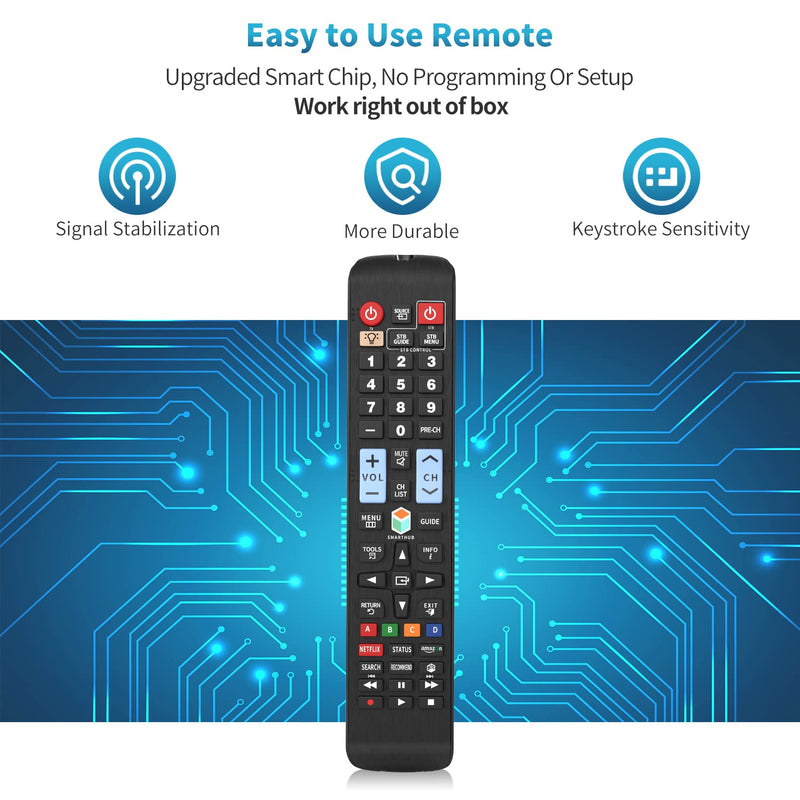  [AUSTRALIA] - Universal Remote Control for All Samsung TV Remote LCD LED QLED SUHD UHD HDTV Curved Plasma 4K 3D Smart TVs, with Buttons for Netflix, Prime Video, Smart Hub-Backlit