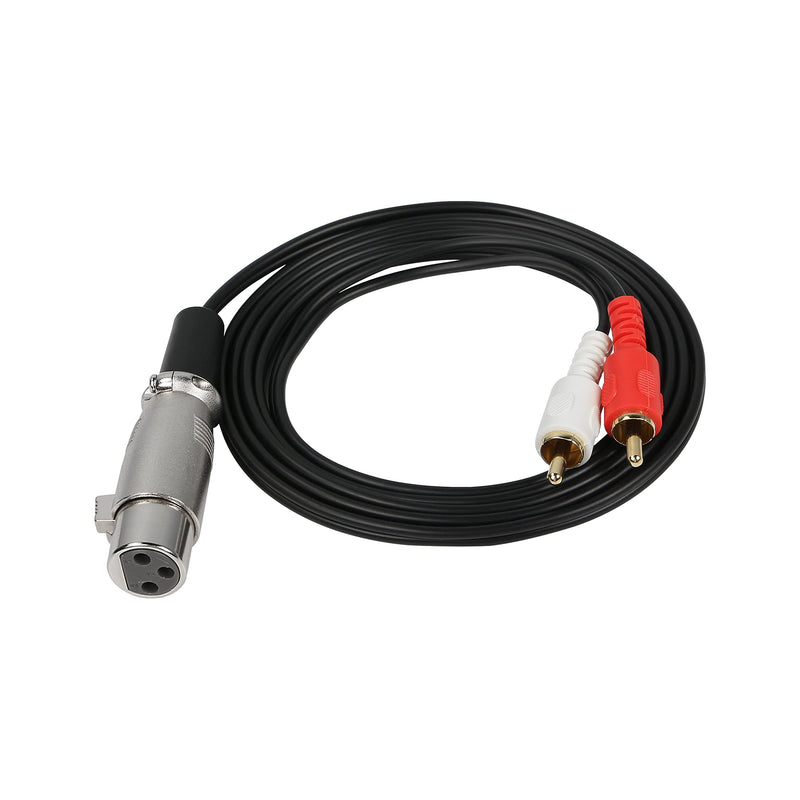  [AUSTRALIA] - MEIRIYFA XLR Female to 2RCA Male Y Splitter Patch Cable, Unbalanced XLR Female to 2 RCA/Phono Plug Stereo Audio Interconnect Duplicator Lead - 1.5 Meter (XLR Female to 2RCA)