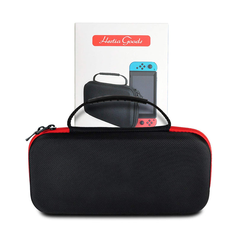  [AUSTRALIA] - Hestia Goods Switch Case and Tempered Glass Screen Protector Compatible with Nintendo Switch - Deluxe Hard Shell Travel Carrying Case, Pouch Case for Nintendo Switch Console & Accessories, Streak Red