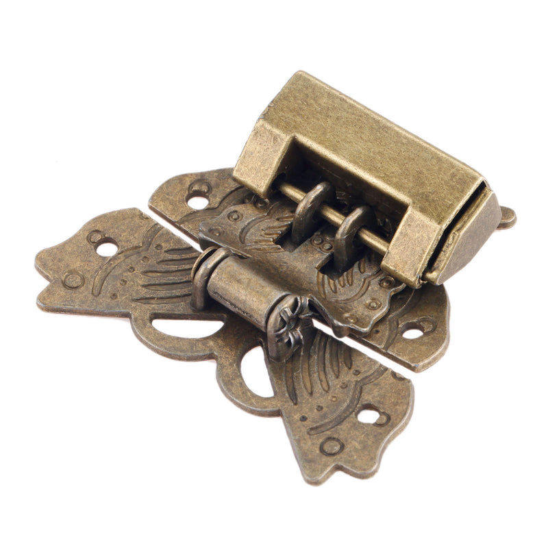 Antique Padlock Lock & Latch Hasp Clasp, Bronze, Yetaha, Butterfly Box Latch for Cabinet Jewelry Box Decorative Hardware - LeoForward Australia