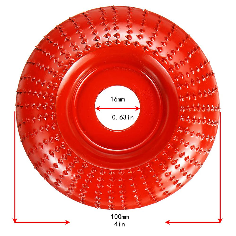  [AUSTRALIA] - Grinding Wheel 4 inch Wood Forming Wheel for polishing Wood Forming Discs with a 5/8" Angle Grinder (red) red