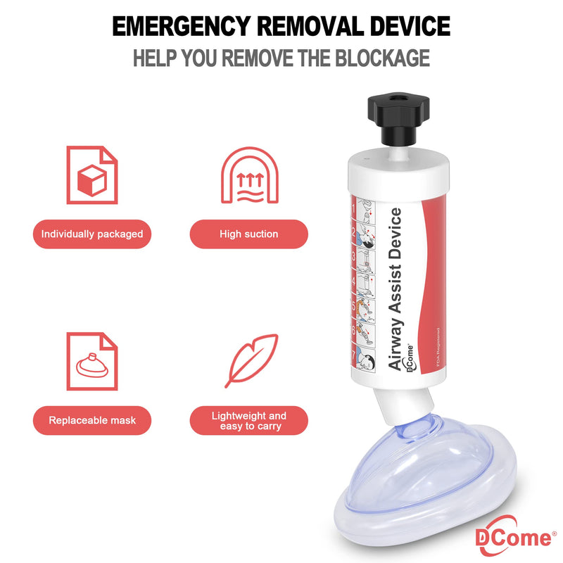  [AUSTRALIA] - 1 Pack Child Removal Device for Removing Obstructed Objects by DCome , Portable Device for Toddlers and Kids, Safe and Effective Infant First Aid Kit, Easy to Use, Equipped with Different Size Masks