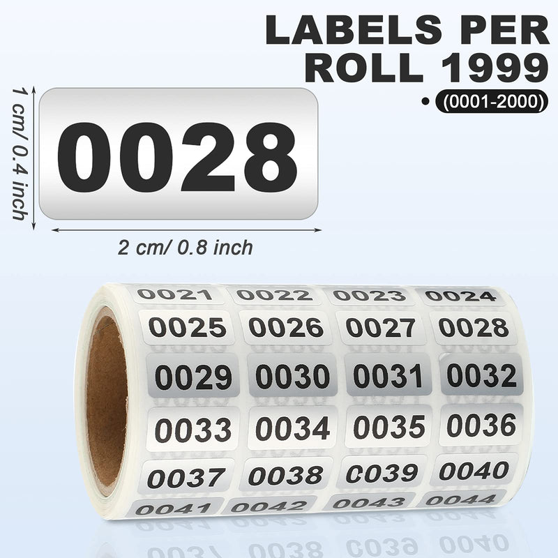 Consecutive Number Label Stickers Waterproof Number Inventory Stickers for Inventory Storage Classification, 0.39 x 0.78 Inch (001 to 2000) - LeoForward Australia