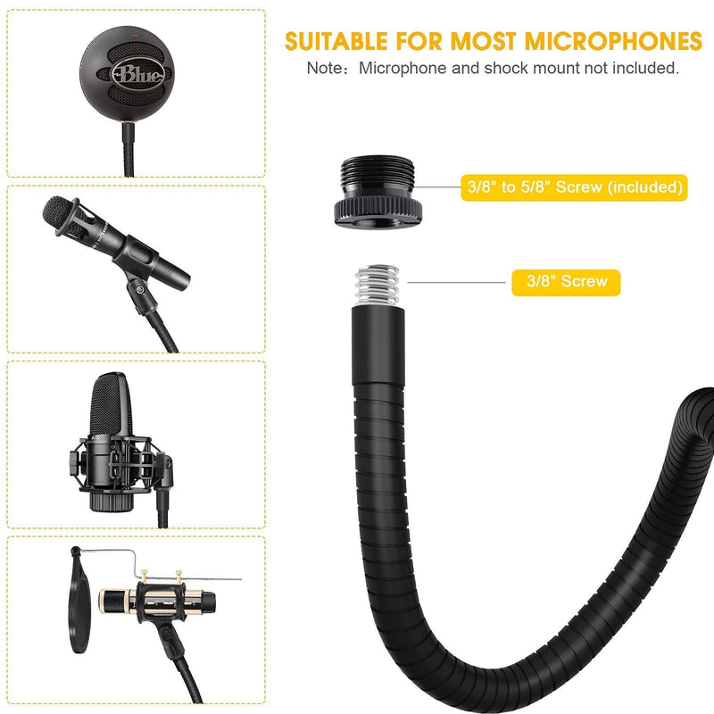  [AUSTRALIA] - ZealSound k08 3.5MM Microphone Gold with Gooseneck Microphone Stand