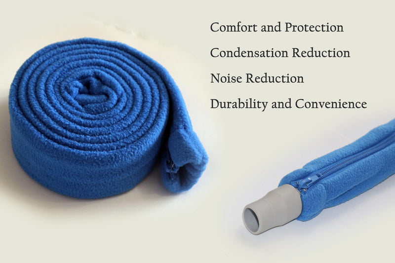  [AUSTRALIA] - CPAP hose cover with 4 retaining clips, soft fleece hose insulator with zipper, universal and suitable for most CPAP hoses.
