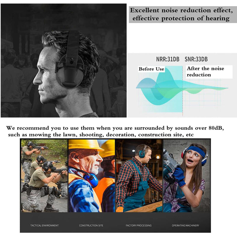 [AUSTRALIA] - Shooting Ear Muffs Noise Reduction Ear Protection Hearing Protection Safety Earmuffs for Shooting Hunting Range Eamruffs Cp