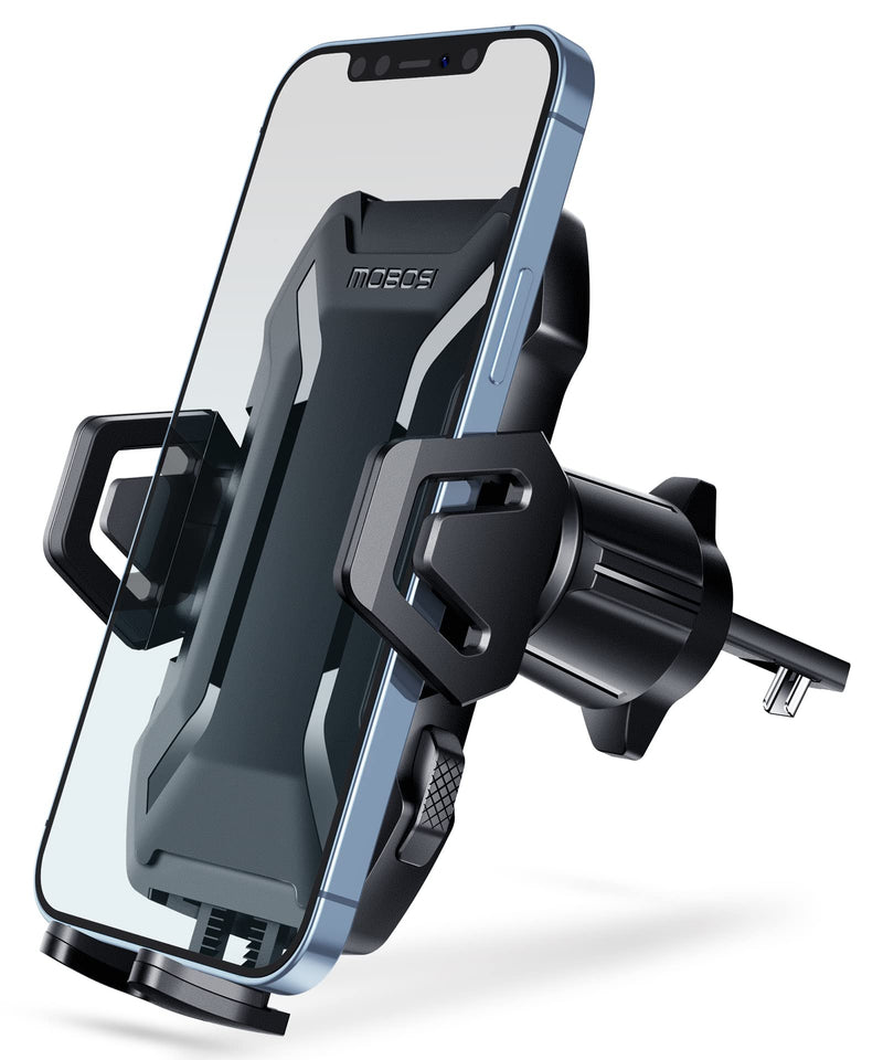  [AUSTRALIA] - MOBOSI Phone Mount for Car, Air Vent Cell Phone Holder, [Never Fall Off & Thick Cases Friendly] with Adjustable Clip Compatible with iPhone, Samsung and All 4.7"-7.0'' Smartphones, Black