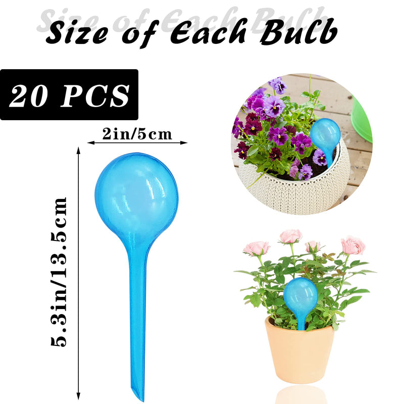  [AUSTRALIA] - 20 Pcs Plant Watering Bulbs,Plastic Automatic Watering Globes,Self Watering Planter Insert,Garden Watering Device Irrigation Equipment for Plants,Flowers,Blue 20 PCS Blue