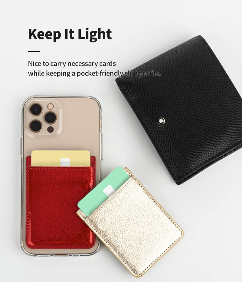  [AUSTRALIA] - Goospery Phone Card Holder [4-Pack] Adhesive Stick On Wallet for Back of Phone Fashionable & Secure Sleeve Credit Cards/ID Card Slot Pocket Case Universal Fit for Most Smartphones