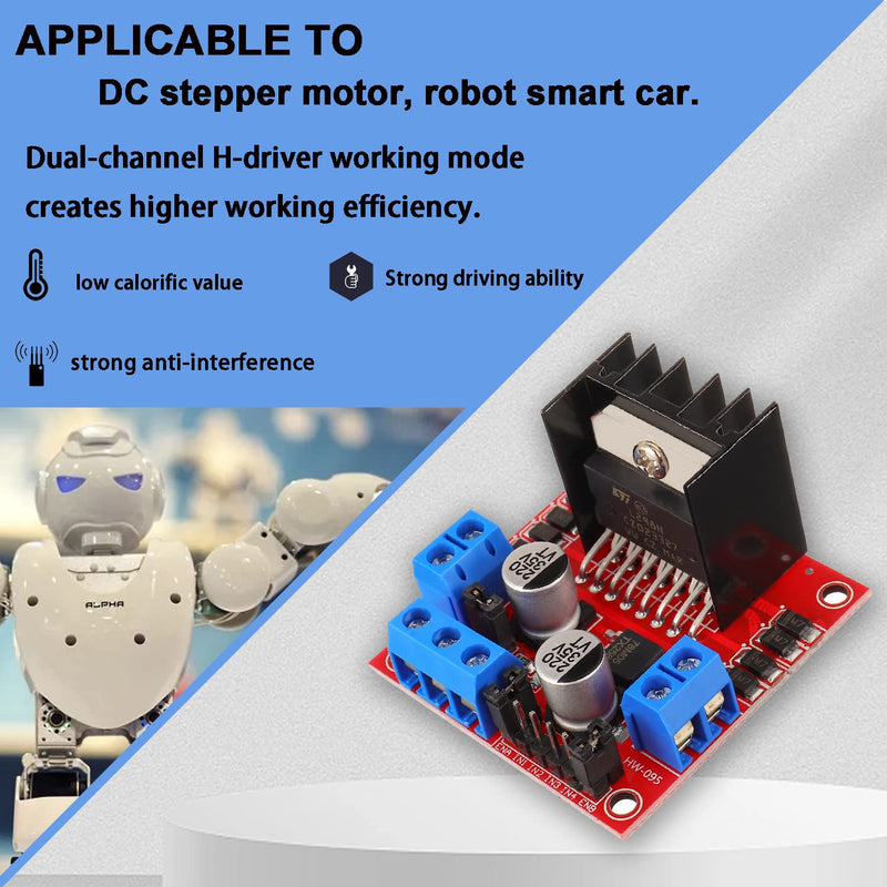  [AUSTRALIA] - BOJACK L298N Motor DC Dual H-Bridge Motor Driver Controller Board Module Stepper for Arduino Intelligent Car Power UNO MEGA R3 Mega2560 with 4pcs