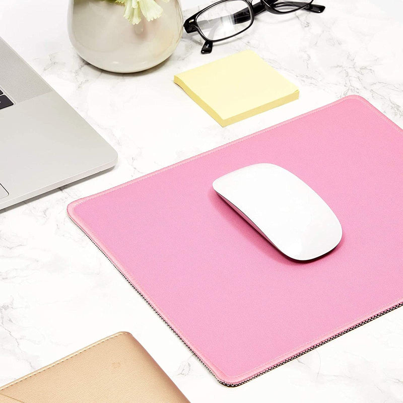 Pink Mouse Pad with Stitched Edges (11 x 8.7 Inches, 4 Pack) - LeoForward Australia