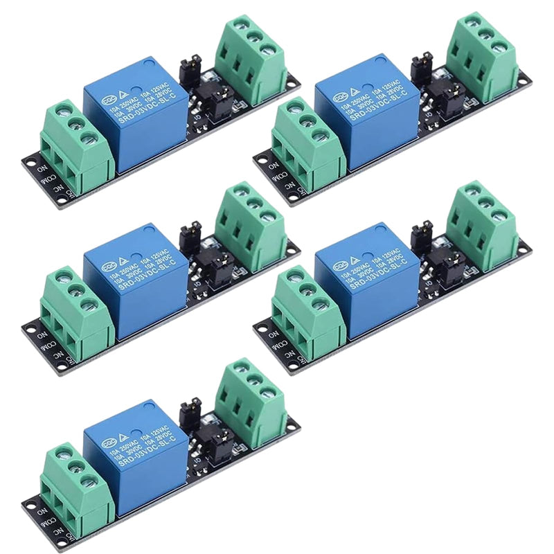  [AUSTRALIA] - ARCELI Pack of 5 Optocoupler Module, 1 Channel 3V Relay Power Switch Board Opto Isolation High Level Trigger for IOT ESP8266 Development Board