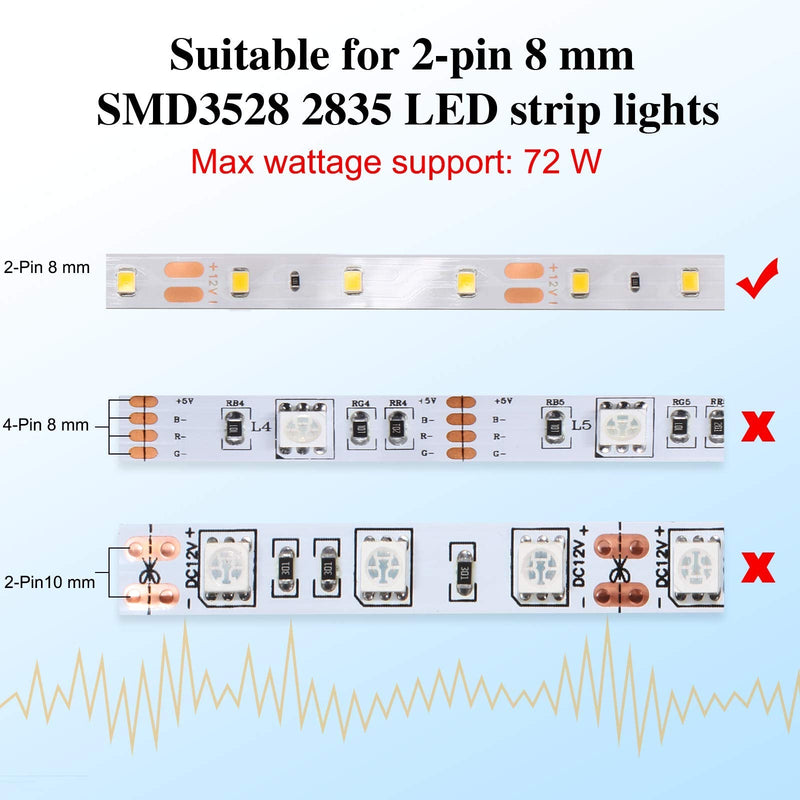  [AUSTRALIA] - 40 Pieces LED Strip Lights Connectors 2 Pin RGB Strip Lights Connector T Shape Solderless LED Adapter Light Connectors L Shape RGB LED Connector for SMD 3528 2835 LED Strip Light (8 mm) 8 mm