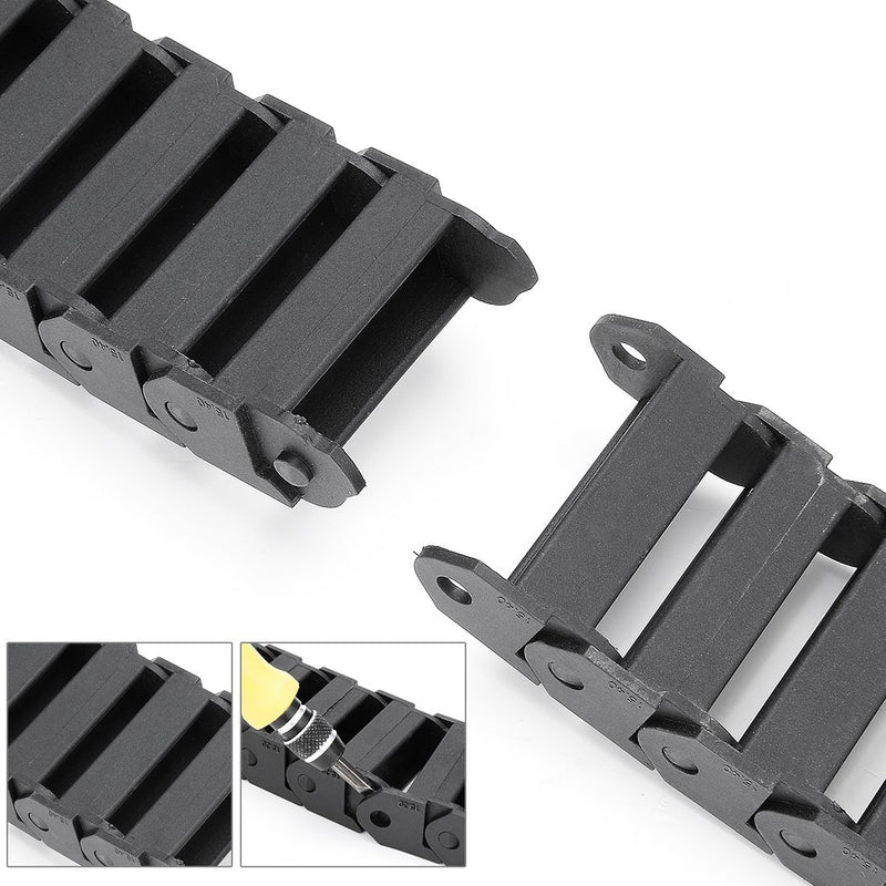  [AUSTRALIA] - uxcell R28 15mm x 40mm (InnerHInnerW) Black Plastic Wire Carrier Cable Drag Chain 1M Length for CNC