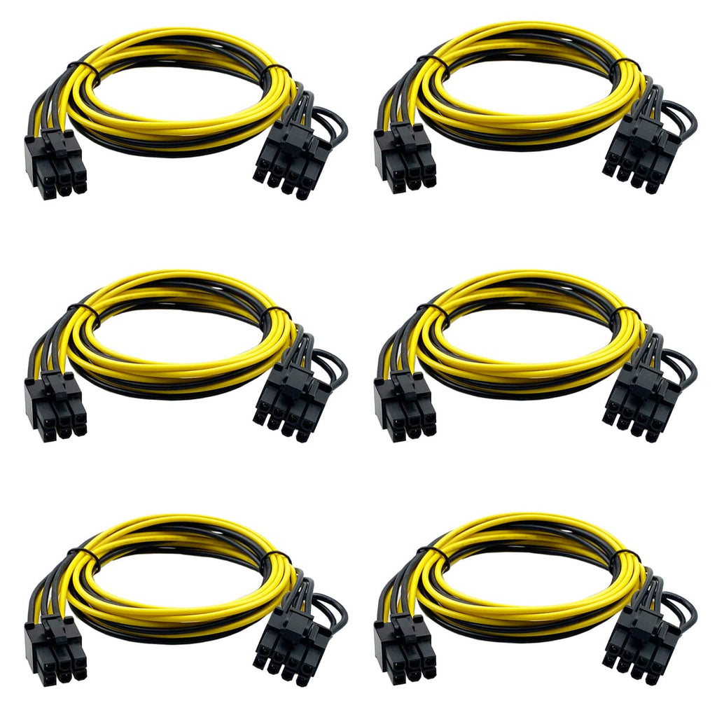  [AUSTRALIA] - Amangny PCIE 6 Pin Male to 8(6+2) Pin Male PCIe Adapter Power Cable PCI Express Extension Cable 24 Inches (6 Pack) 6 Pack