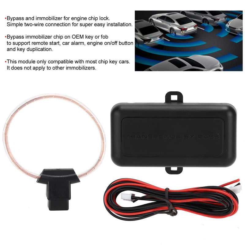  [AUSTRALIA] - Universal Chip immobilizer Bypass Module, 12V Car Immobilizer Bypass Module Chip Key Release for Remote Engine Start Stop