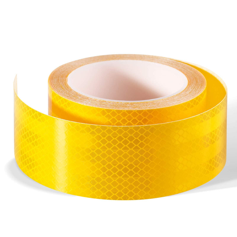  [AUSTRALIA] - (2" X 30ft, Yellow) LITAPE High Adhesive Trailer/Trucks Retro Yellow Reflective Tape, High Visibility Hazard Caution Warning Safety Conspicuity Tape, Waterproof Reflector Tape/Sticker 2" X 30FT