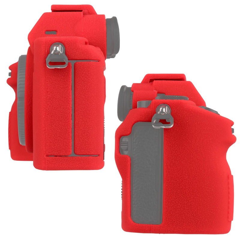  [AUSTRALIA] - Easy Hood Camera Case for Sony Alpha a7III a7 III a7R III a7RIII ILCE-7RM3 a73 a7R3 a7R Mark III Soft Silicone Rubber Protective Body Housing Case Skin Camera Protector Cover (Red) Red