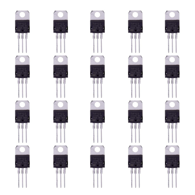 BOJACK TIP122 NPN 5 A 100 V Silicon Epitaxial Power Transistor 5 amp 100 Volt Darlington Transistors TO-220 (Pack of 20 Pcs) - LeoForward Australia