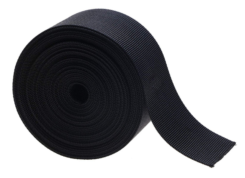  [AUSTRALIA] - Shapenty 2 Inch Black Nylon Webbing Strap Weave Strapping Replacement for Belts, Buckles, Bags, DIY Luggage Strap Making, Backpack Repairing, Dog Leashes, Pet Collar, 5 Yards
