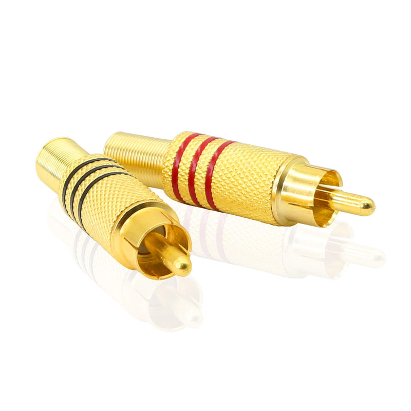 PNGKNYOCN RCA Stereo Connector Plug with Spring Coax Audio Solderless Gold Plated Adapter for Repair Speaker Cables（4-Pack） - LeoForward Australia