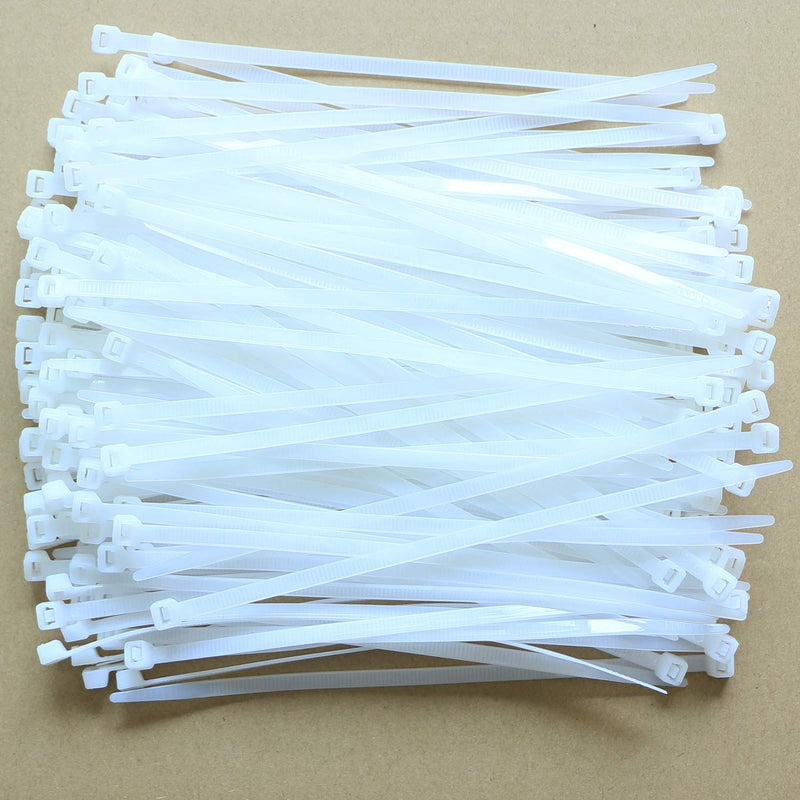  [AUSTRALIA] - Pasow 175 pcs Nylon Cable Ties Self-Locking Plastic Cable Zip Ties Heavy Duty Multi-Purpose Tie Wraps (8 Inch, White) 8 Inch