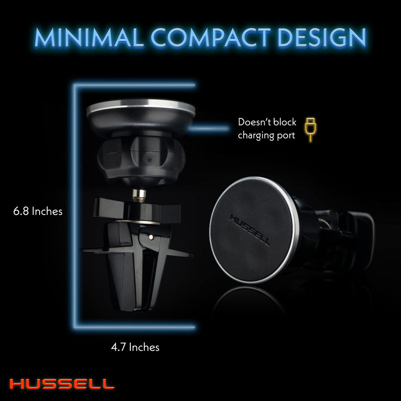  [AUSTRALIA] - HUSSELL Mongoora Air Vent Car Phone Mount Holder - Magnetic Cell Phone Car Mount Universal for Any Smartphone, iPhone, Android - Rotating Car Phone Holder - Stocking Stuffers, White Elephant Gift