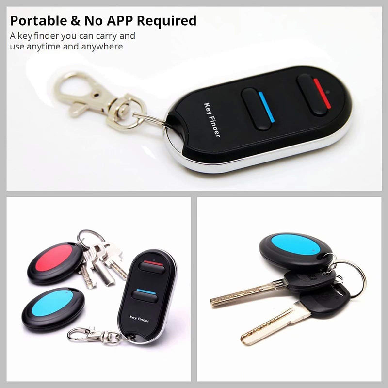  [AUSTRALIA] - Vodeson KeyTag Key Finder Remote Control Finder, Easy to Use Suitable for The Elderly Key Locator Device,Whistle Phone Keychain Finder,Item Tracker,1 RF Transmitter 2 Receivers