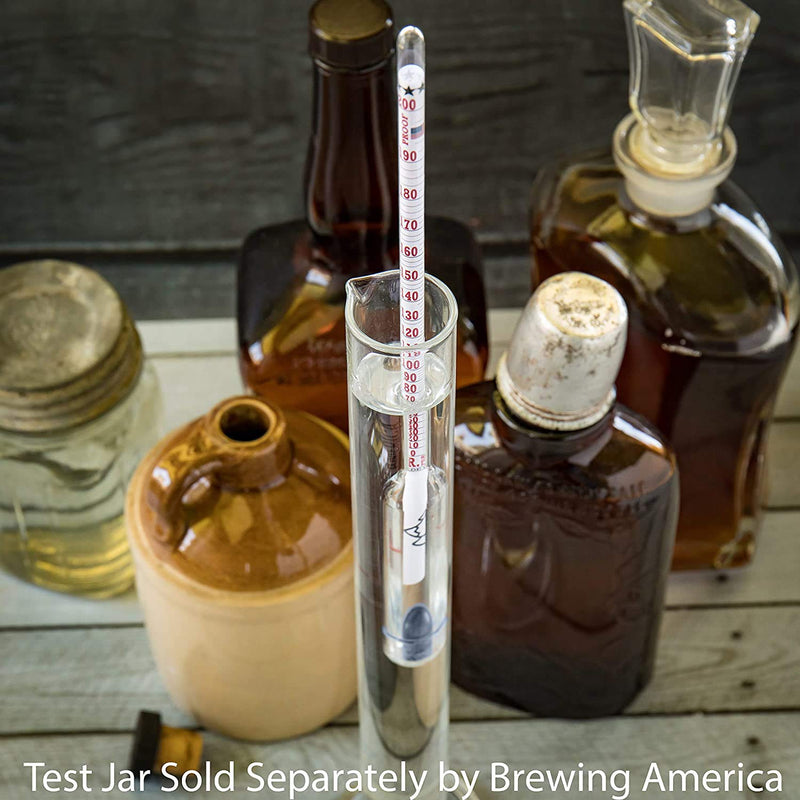 American-Made Alcohol Hydrometer Tester 0-200 Proof & Tralle Pro Series Traceable - Distilling Moonshine Alcoholmeter for Proofing Distilled Spirits - LeoForward Australia