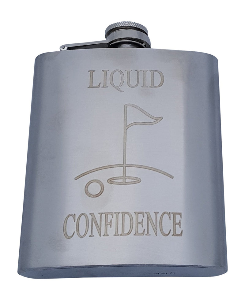  [AUSTRALIA] - Golf Flask Gift Set - 7 oz Flask Engraved with Liquid Confidence