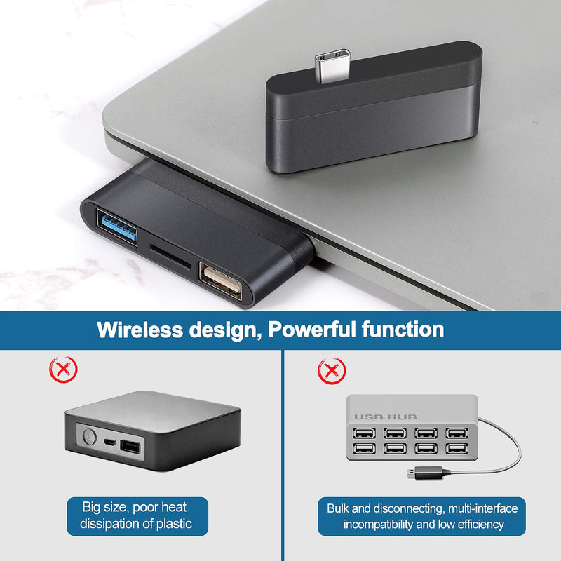 Funmiu USB C Hub for iPad Pro,3-in-1 USB C Adapter,USB 3.0 Port,microSD Card Reader- Compatible with iPad Pro 2020 2019 2018,MacBook Pro Air (Space Gray),mini hub - LeoForward Australia