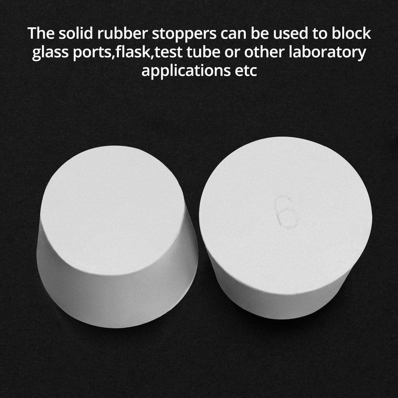  [AUSTRALIA] - QWORK 4 Pcs Solid Waterproof Rubber Stoppers (Same Size), 9# 45mm(1-3/4”)×37mm(1-7/16”) - 30mm(1-3/16”) Long, White Lab Bung Plug