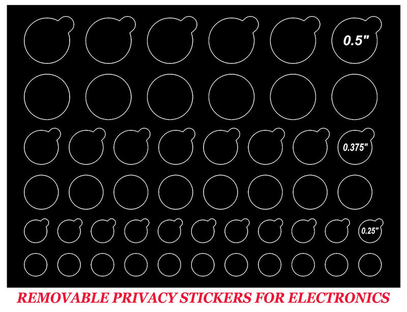  [AUSTRALIA] - Webcam/Camera Covers Privacy Stickers for Lens Privacy Protection- 3 Sizes 2 Styles - 100 Black Ultra Glossy Privacy Stickers -Removable and Reusable Laptop's Webcam Sticker