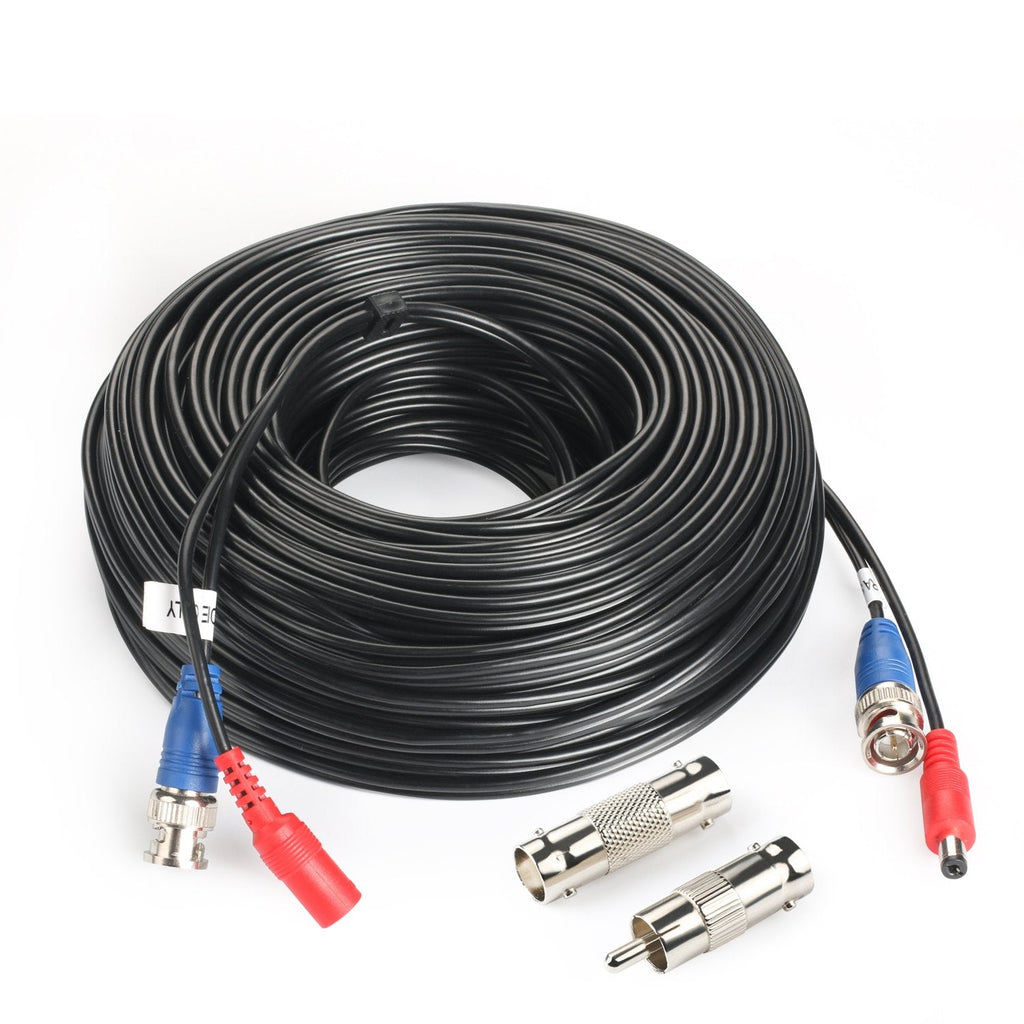  [AUSTRALIA] - SHD 100Feet BNC Vedio Power Cable Pre-Made Al-in-One Camera Video BNC Cable Wire Cord for Surveillance CCTV Security System with Connectors(BNC Female and BNC to RCA)