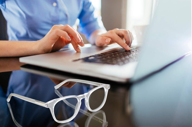 [AUSTRALIA] - KPI Blue Light Blocking Glasses | Eye Protection, Anti Glare Anti-Radiation Computer Reading Glasses | Filter Harmful Light from Digital Devices | Acetate Frame, Clear Lens, No Yellow or Blue Tint