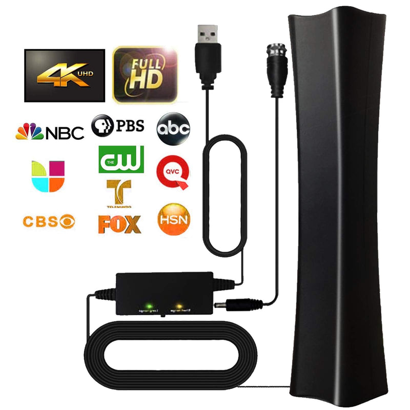  [AUSTRALIA] - TV Antenna 2021 Indoor Digital Amplified HD TV Antenna, 180+ Miles Range Support 4K 1080p Fire TV Stick & All Older TV's, Outdoor Smart Switch Amplifier Signal Booster -17ft Coax HDTV Cable/AC Adapter
