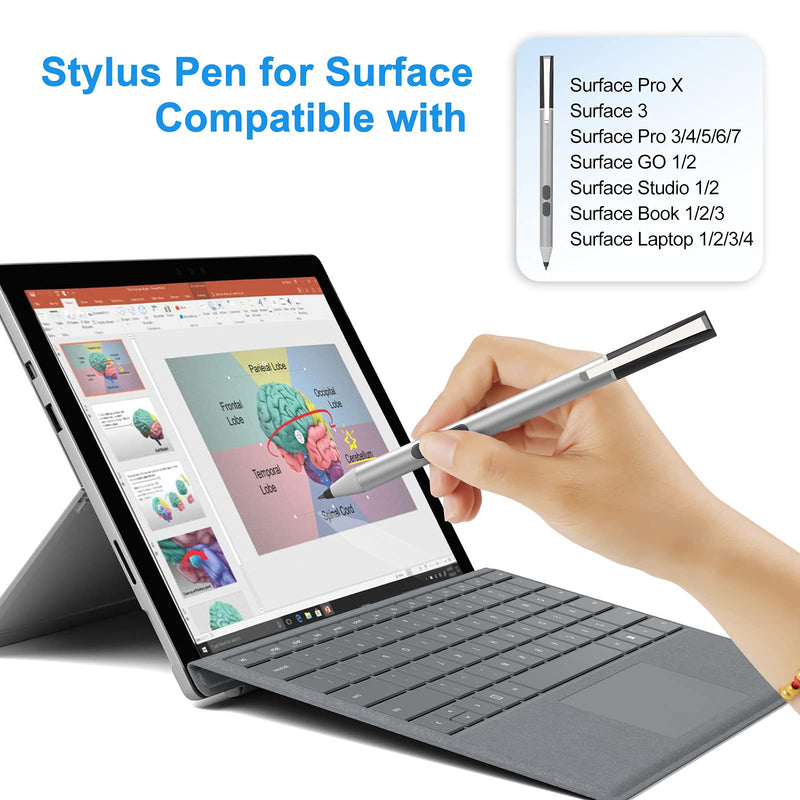 ﻿Stylus Pen for Microsoft Surface Pro 7, Compatible with Surface Pro X/7/6/5/4/3, Surface Go 2/1, Surface Laptop 4/3/2/1, Surface Book 3/2/1, Surface Studio 2/1, Palm Rejection 1024 Pressure (Gray) Gray - LeoForward Australia