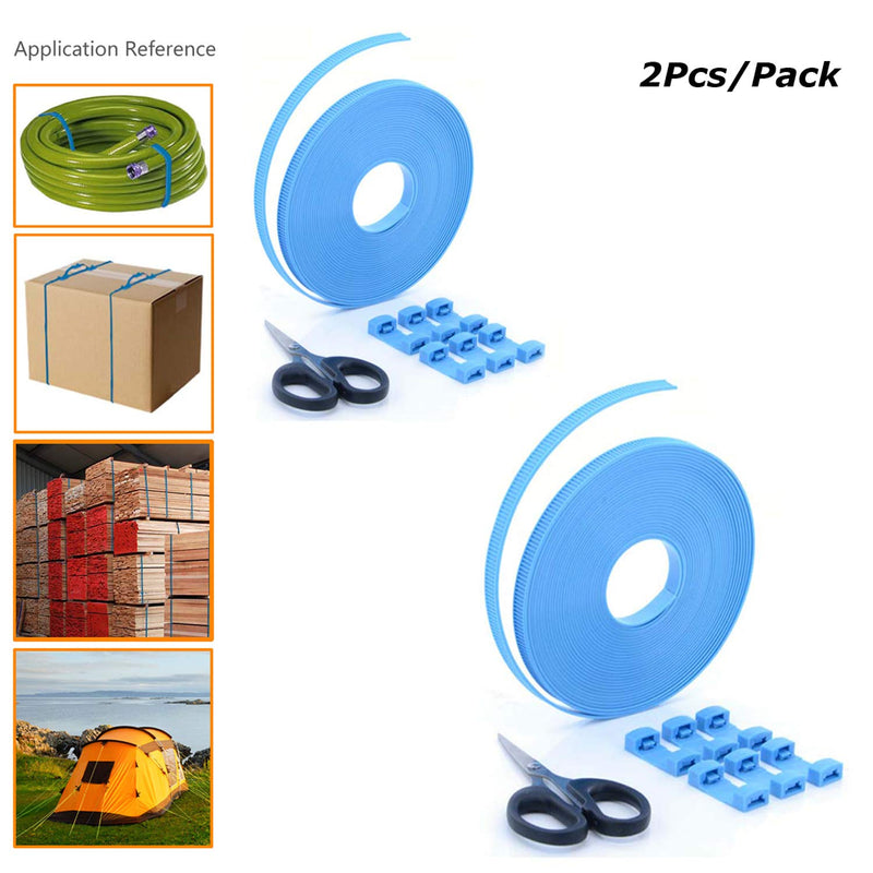  [AUSTRALIA] - Zip Ties,Nylon Cable Ties For Binding Baggage Cargo,Ultra Long 8 Meters Cable Roll With Connectors - With Scissors - 2 Pcs/Pack