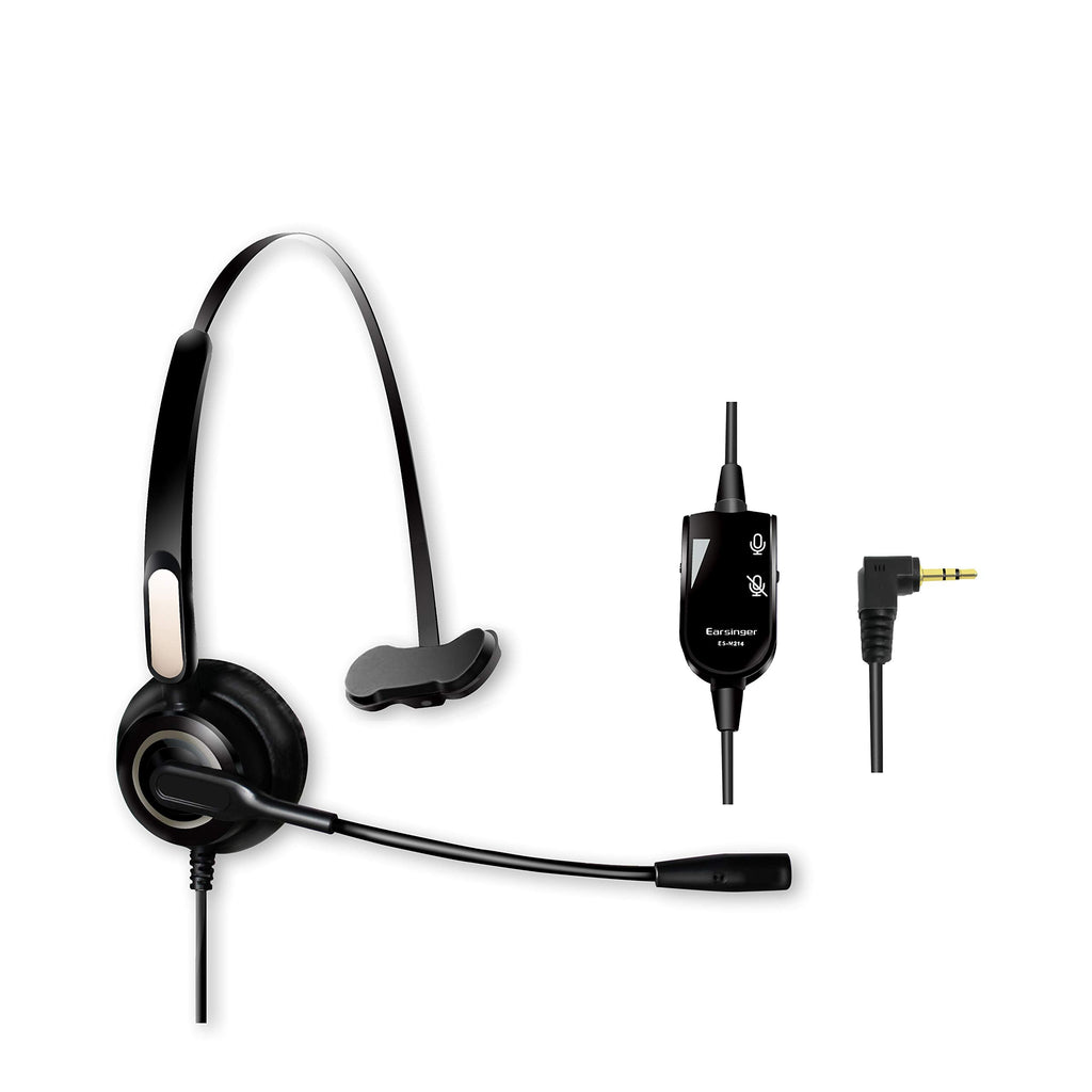 [AUSTRALIA] - Earsinger M214C 2.5mm Headset with Microphone &Volume Mute Controls, M140 M210C TCA430 Headsets with 2.5mm Jack Compatible for Polycom321 CT14 CiscoSPA303 UnidenDECTAT&T ML17929 VtechRCA