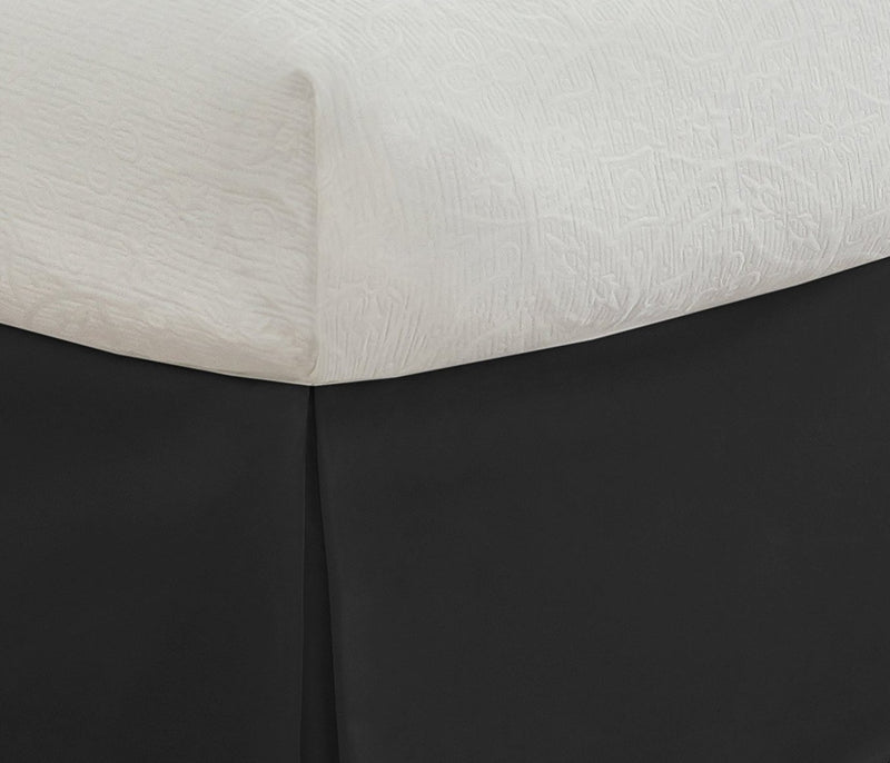  [AUSTRALIA] - Lux Hotel Tailored Bed Skirt Classic 14" Drop Length Pleated Styling, California King, Black