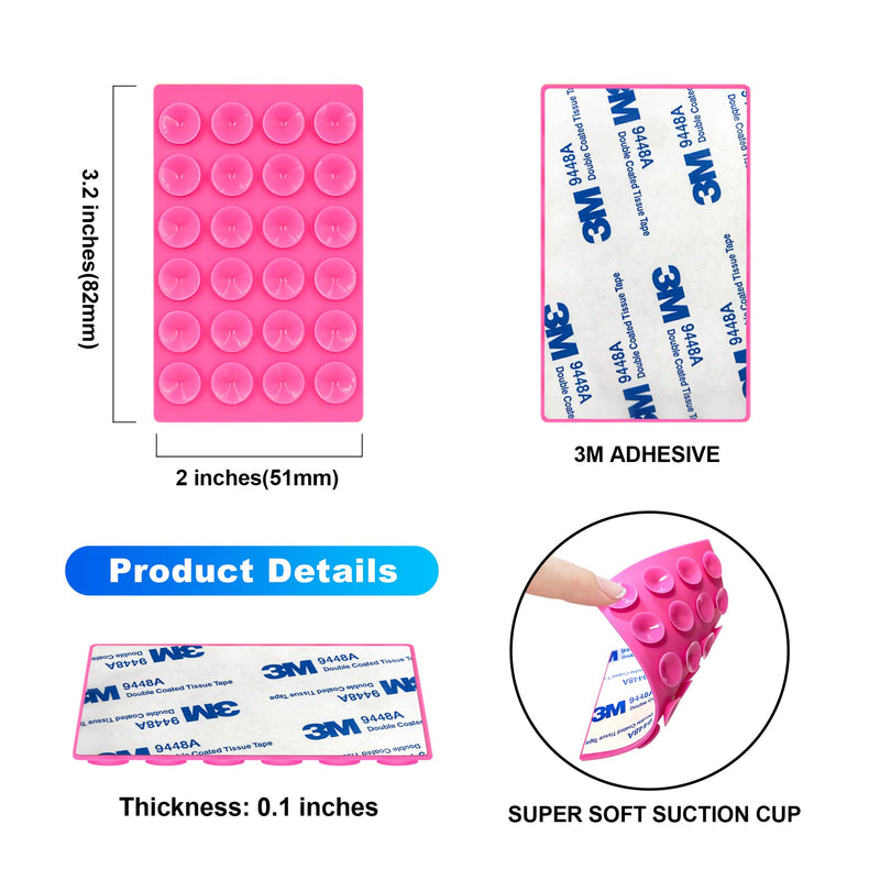  [AUSTRALIA] - HOWILIM Silicone Suction Phone Case Adhesive Mount 2PCS，Card Holder for Phone case Stick on Compatible with iPhone and Android Phone case Accessories(Pink) Pink