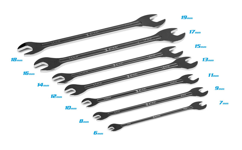  [AUSTRALIA] - Capri Tools Super-Thin Open End Wrench Set, Metric, 6 to 19 mm, 7-Piece Metric Set