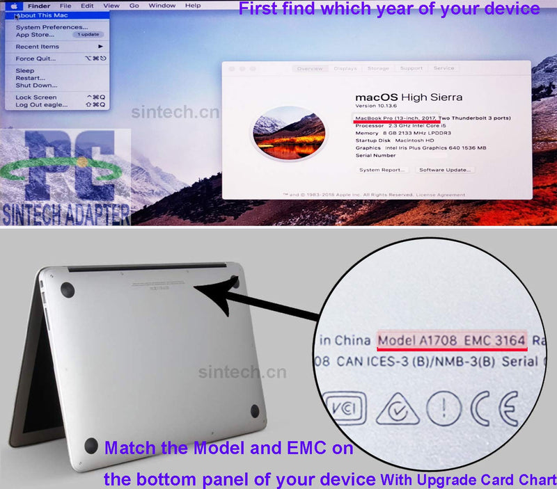 Sintech M.2 NGFF SSD 18Pin Adapter Card for Upgrade 2010-2011 Year MacBook Air - LeoForward Australia