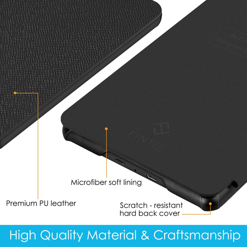  [AUSTRALIA] - Fintie Slimshell Case for All-New Kindle (10th Generation, 2019 Release) - Lightweight Premium PU Leather Protective Cover with Auto Sleep/Wake (NOT Fit Kindle Paperwhite or Kindle 8th Gen), Black