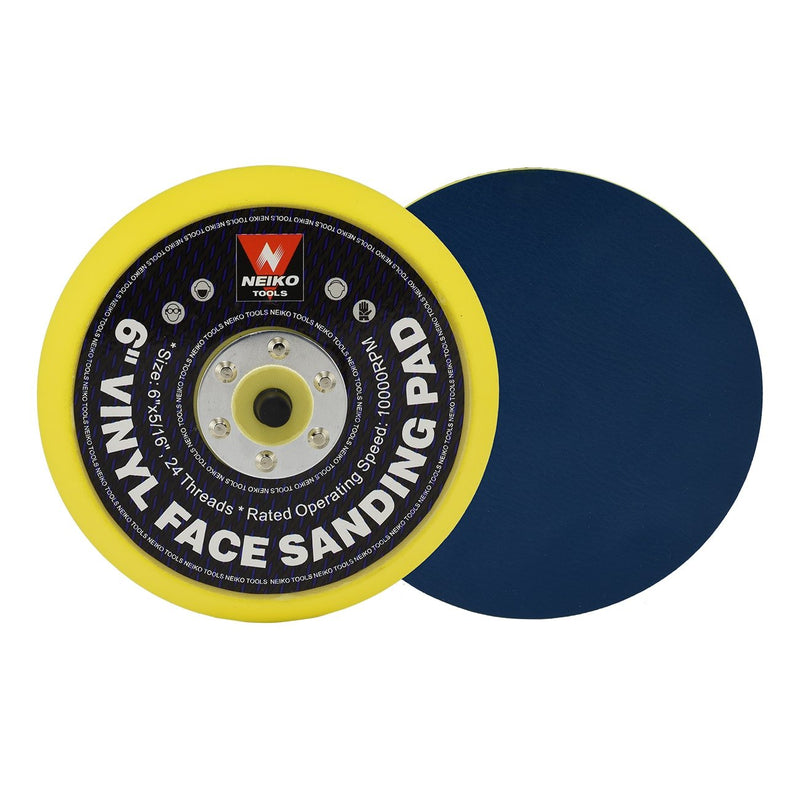  [AUSTRALIA] - Neiko 30262A 6" Sanding Pad with Vinyl PSA Backing, 5/16” Arbor with 24 Thread Mounts, 10,000 RPM, Sanding Pads are Ideal for Orbital and Dual Action Sander 6"