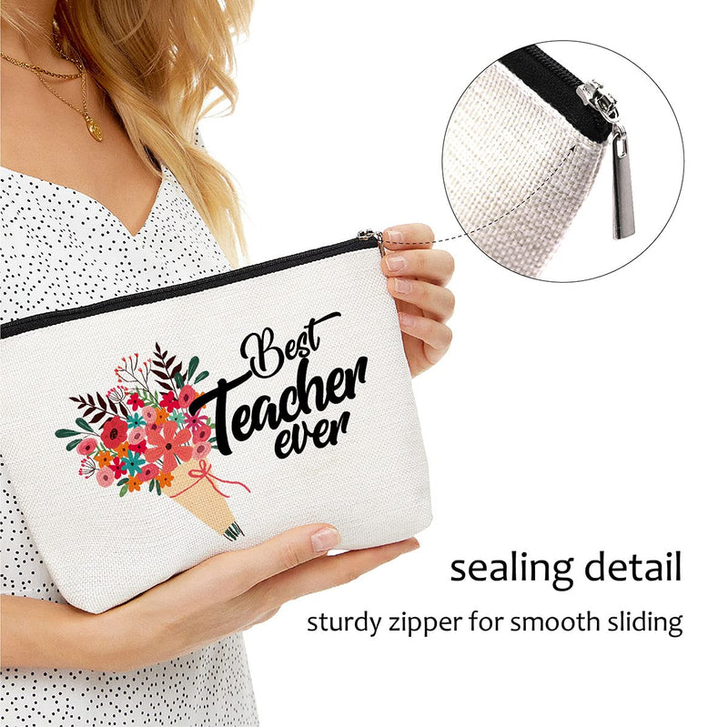 Teacher Makeup Bag,Teacher Cosmetic Bag,Teacher Appreciation Gifts for Women,Best Teacher Gift Teacher Makeup Bag,Teacher Thank You Gifts, Preschool,Elementary,Waterproof Cosmetic Bag - LeoForward Australia